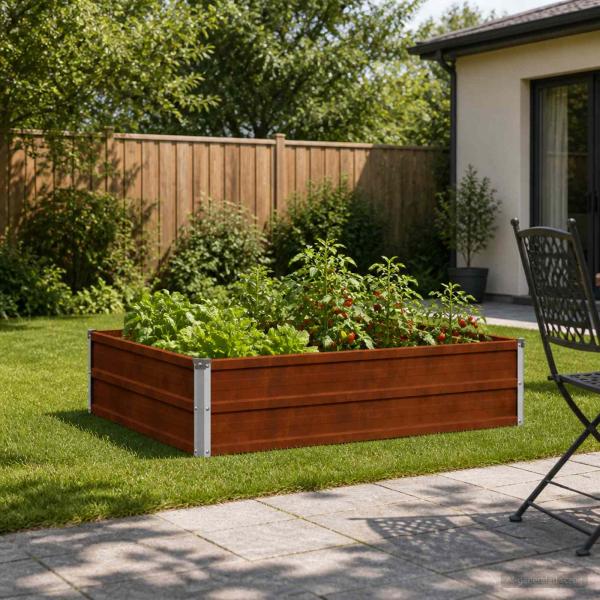 ARDEBO.de - Hochbeet im Garten Wetterfeststahl 100 x 80 x 24 cm Stahl