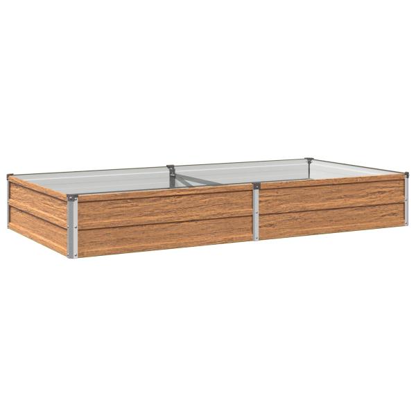 Hochbeet im Garten Holz Braun 160 x 80 x 24 cm Stahl