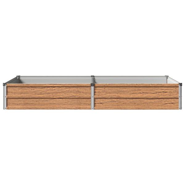 Hochbeet im Garten Holz Braun 160 x 80 x 24 cm Stahl