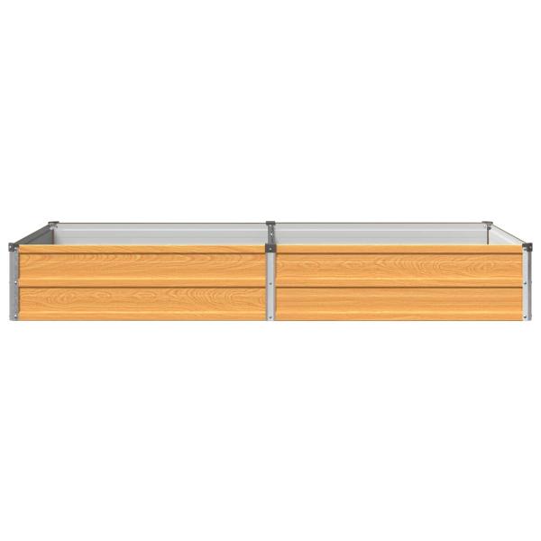 Hochbeet im Garten Holz Natur 160 x 80 x 24 cm Stahl