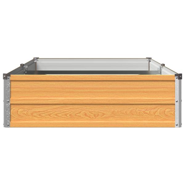 Hochbeet im Garten Holz Natur 160 x 80 x 24 cm Stahl