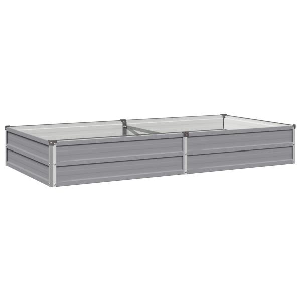 Hochbeet im Garten Grau 160 x 80 x 24 cm Stahl