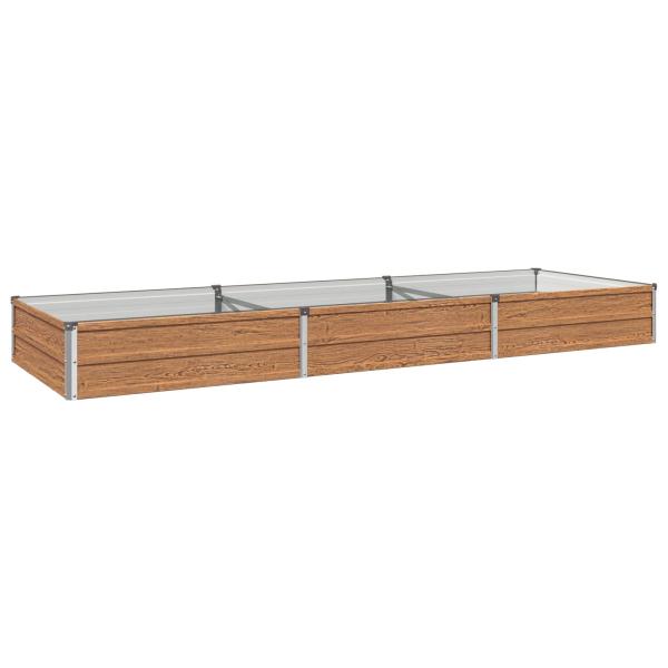 Hochbeet im Garten Holz Braun 240 x 80 x 24 cm Stahl