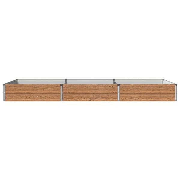 Hochbeet im Garten Holz Braun 240 x 80 x 24 cm Stahl