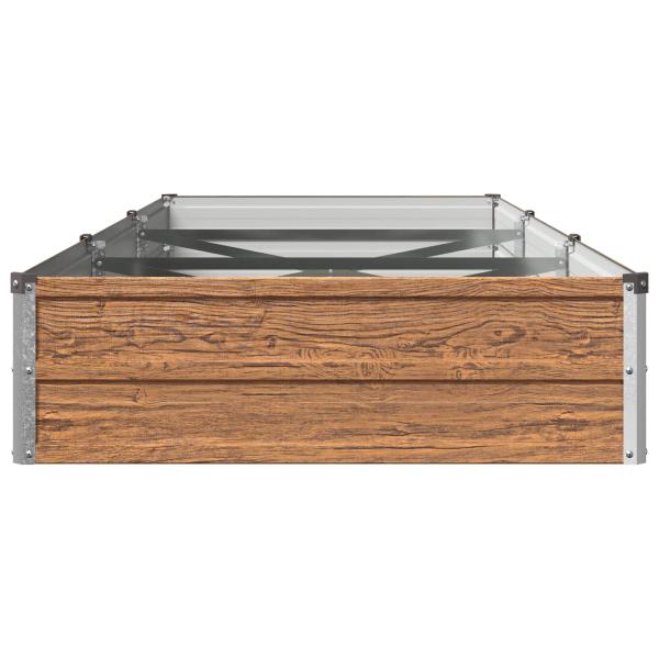 Hochbeet im Garten Holz Braun 240 x 80 x 24 cm Stahl