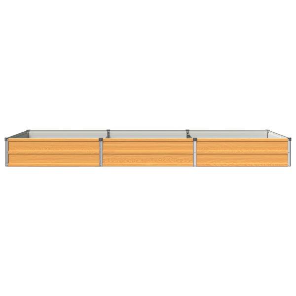 Hochbeet im Garten Holz Natur 240 x 80 x 24 cm Stahl