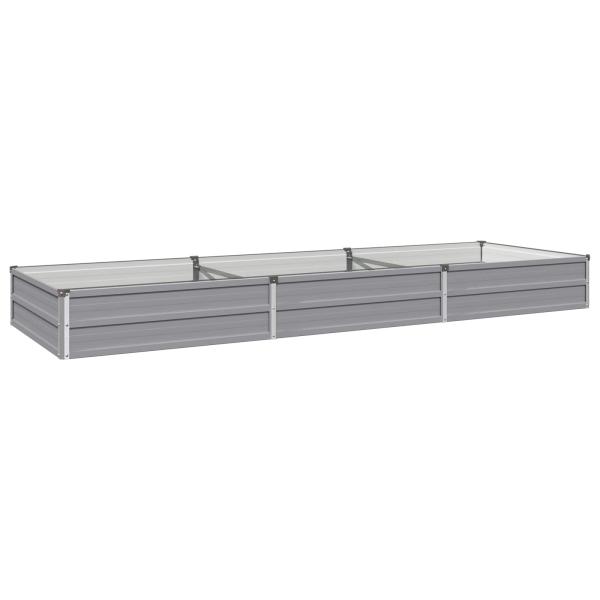 Hochbeet im Garten Grau 240 x 80 x 24 cm Stahl