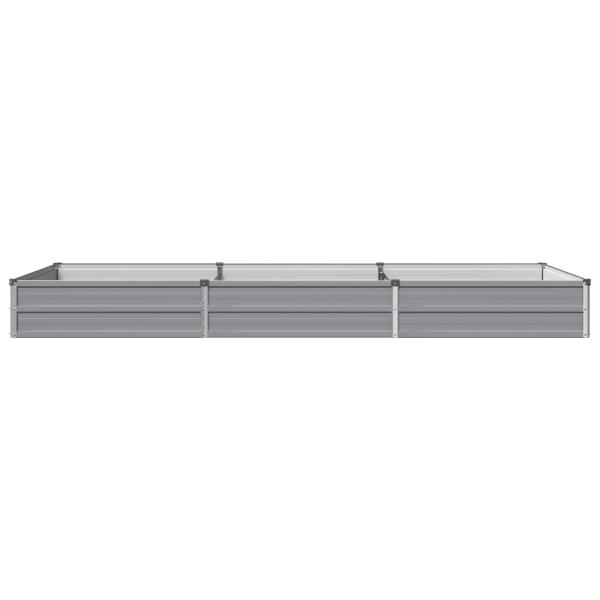 Hochbeet im Garten Grau 240 x 80 x 24 cm Stahl