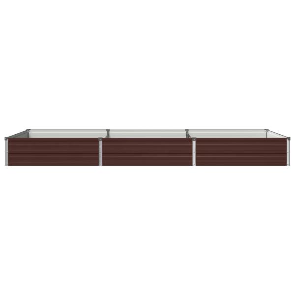 Hochbeet im Garten Braun 240 x 80 x 24 cm kaltgewalzter Stahl