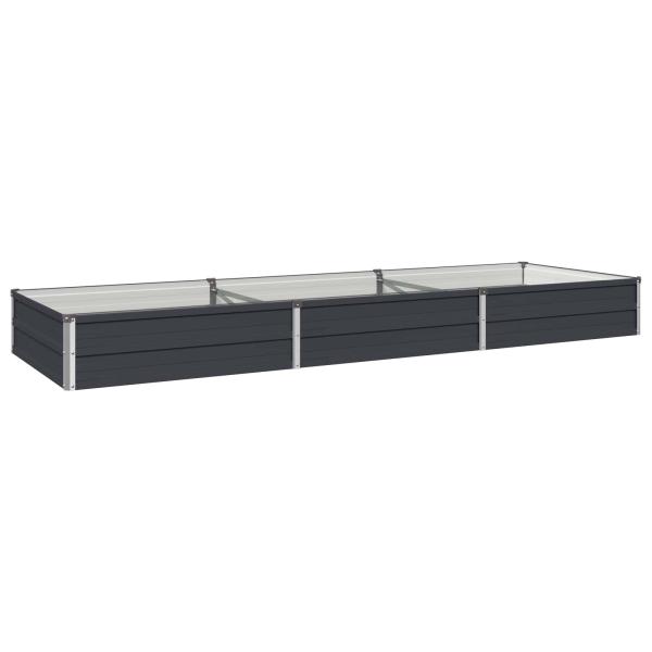 Hochbeet im Garten Anthrazit 240 x 80 x 24 cm Stahl