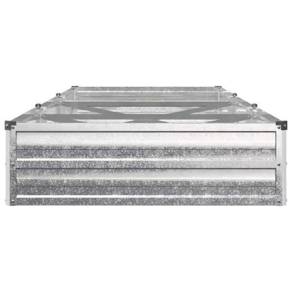 Hochbeet im Garten Verzinktes Silber 240 x 80 x 24 cm Stahl