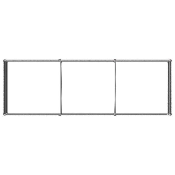 Hochbeet im Garten Verzinktes Silber 240 x 80 x 24 cm Stahl