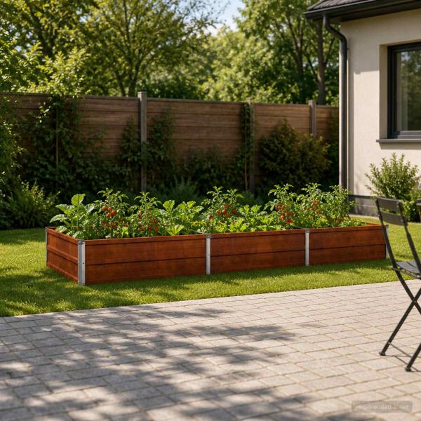 ARDEBO.de - Hochbeet im Garten Wetterfeststahl 240 x 80 x 24 cm Stahl