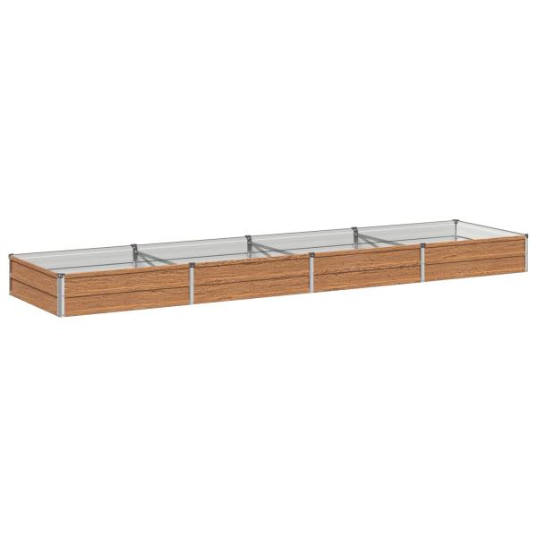 Hochbeet im Garten Holz Braun 320 x 80 x 24 cm