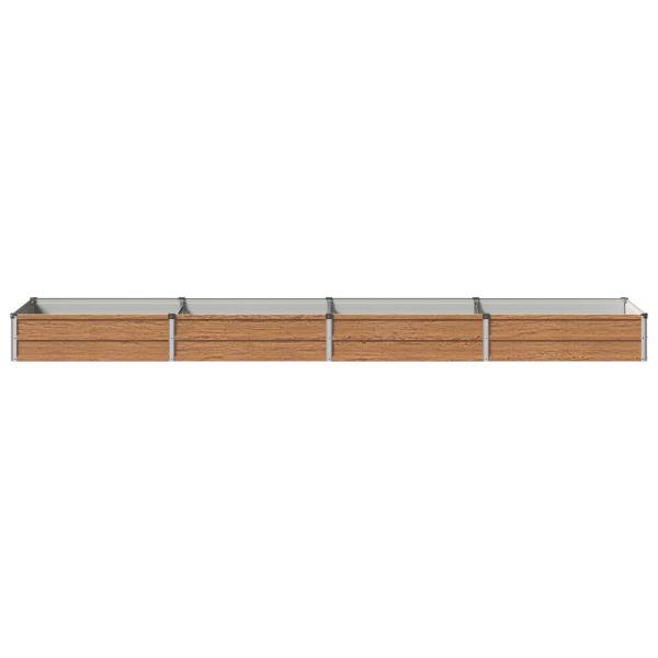 Hochbeet im Garten Holz Braun 320 x 80 x 24 cm