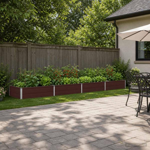 ARDEBO.de - Hochbeet im Garten Braun 320 x 80 x 24 cm Stahl