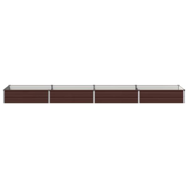 Hochbeet im Garten Braun 320 x 80 x 24 cm Stahl