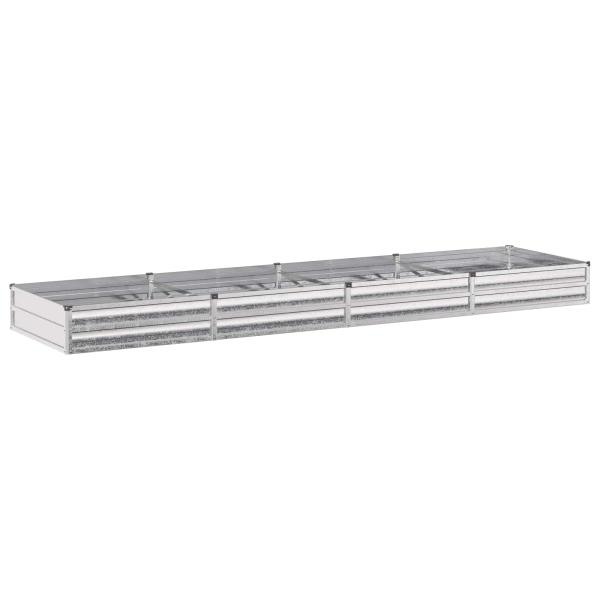 ARDEBO.de - Hochbeet im Garten Verzinktes Silber 320 x 80 x 24 cm Stahl