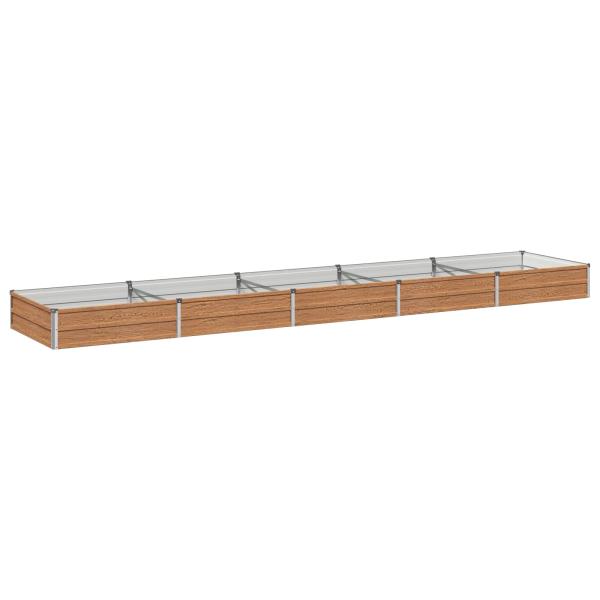 Hochbeet im Garten Holz Braun 400 x 80 x 24 cm