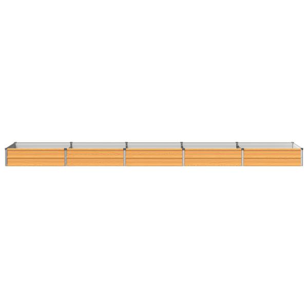 Hochbeet im Garten Holz Natur 400 x 80 x 24 cm Stahl