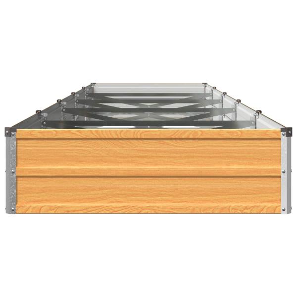 Hochbeet im Garten Holz Natur 400 x 80 x 24 cm Stahl