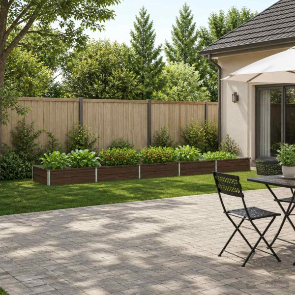 ARDEBO.de - Hochbeet im Garten Schwarznuss 400 x 80 x 24 cm Stahl