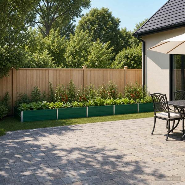 ARDEBO.de - Hochbeet im Garten Grün 400 x 80 x 24 cm Stahl