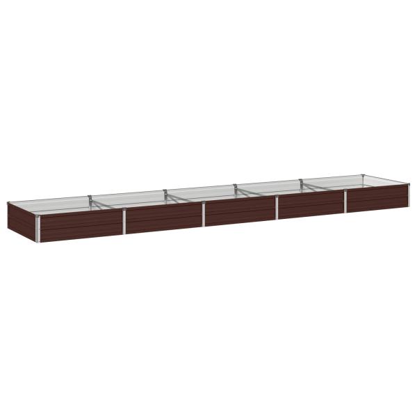 Hochbeet im Garten Braun 400 x 80 x 24 cm Stahl