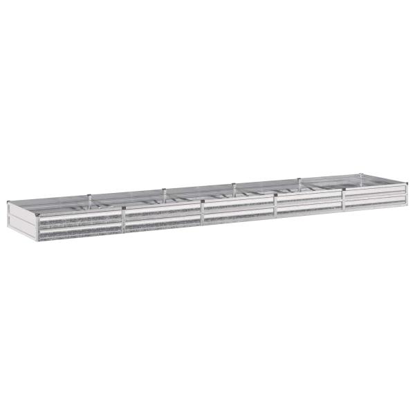 Hochbeet im Garten Galvanisiertes Silber 400 x 80 x 24 cm Stahl