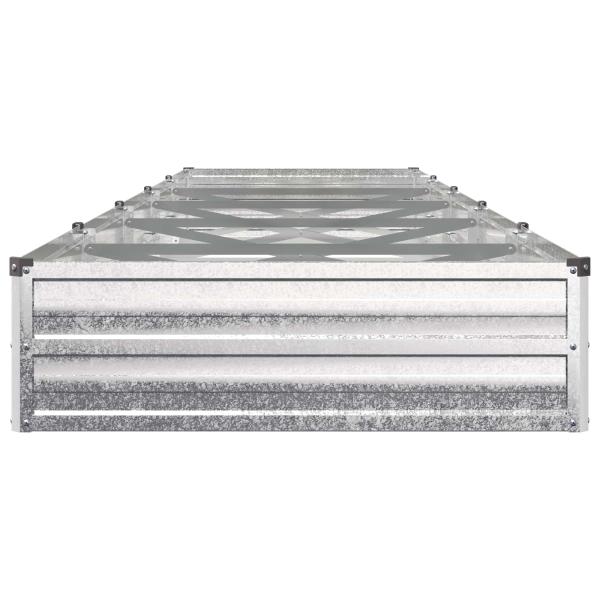Hochbeet im Garten Galvanisiertes Silber 400 x 80 x 24 cm Stahl