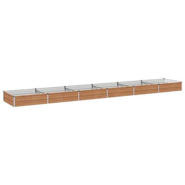 Hochbeet im Garten Holz Braun 480 x 80 x 24 cm Stahl