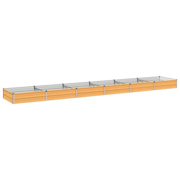 Hochbeet im Garten Holz Natur 480 x 80 x 24 cm Stahl