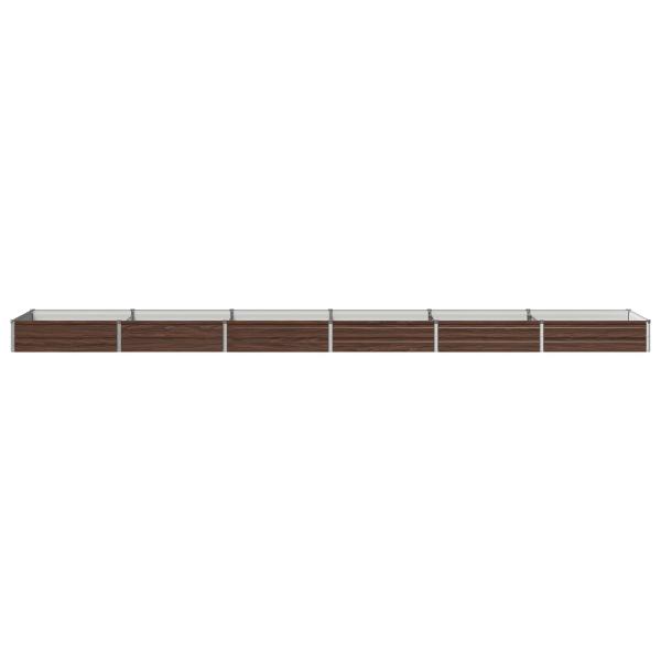 Hochbeet im Garten Schwarznuss 480 x 80 x 24 cm Stahl