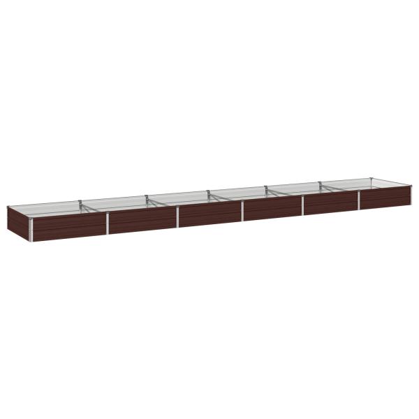 Hochbeet im Garten Braun 480 x 80 x 24 cm kaltgewalzter Stahl
