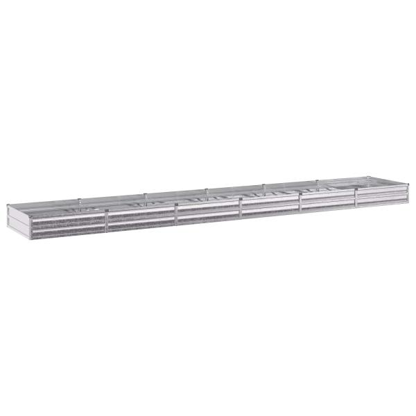 Hochbeet im Garten Verzinktes Silber 480 x 80 x 24 cm Stahl