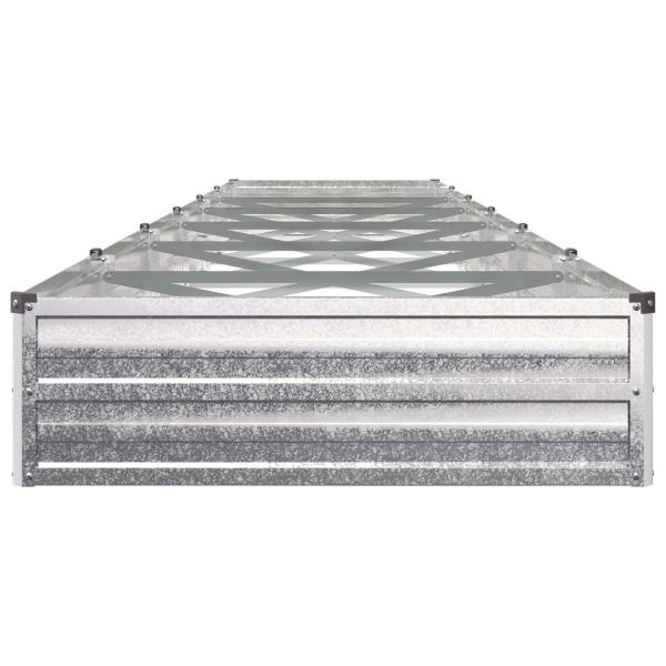 Hochbeet im Garten Verzinktes Silber 480 x 80 x 24 cm Stahl