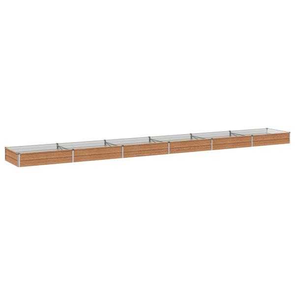Hochbeet im Garten Holz Braun 600 x 80 x 24 cm Stahl