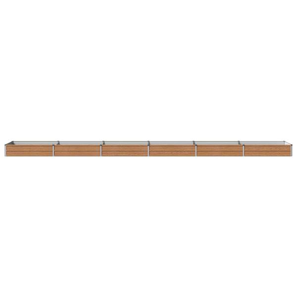 Hochbeet im Garten Holz Braun 600 x 80 x 24 cm Stahl