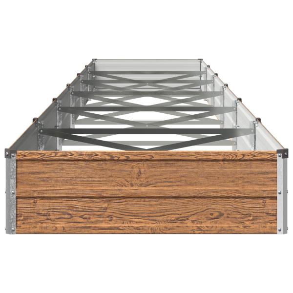 Hochbeet im Garten Holz Braun 600 x 80 x 24 cm Stahl
