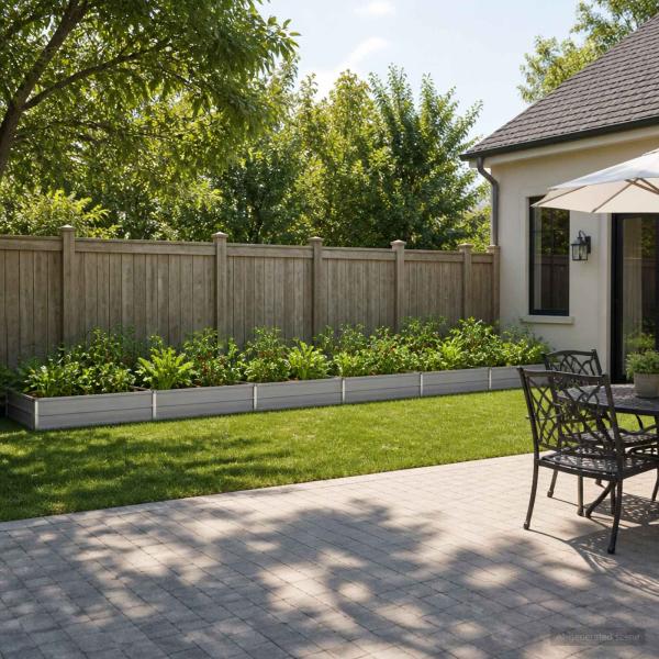 ARDEBO.de - Hochbeet im Garten Grau 600 x 80 x 24 cm kaltgewalzter Stahl