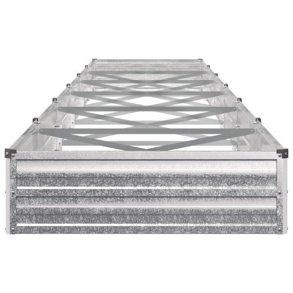 Hochbeet im Garten Verzinktes Silber 600 x 80 x 24 cm Stahl
