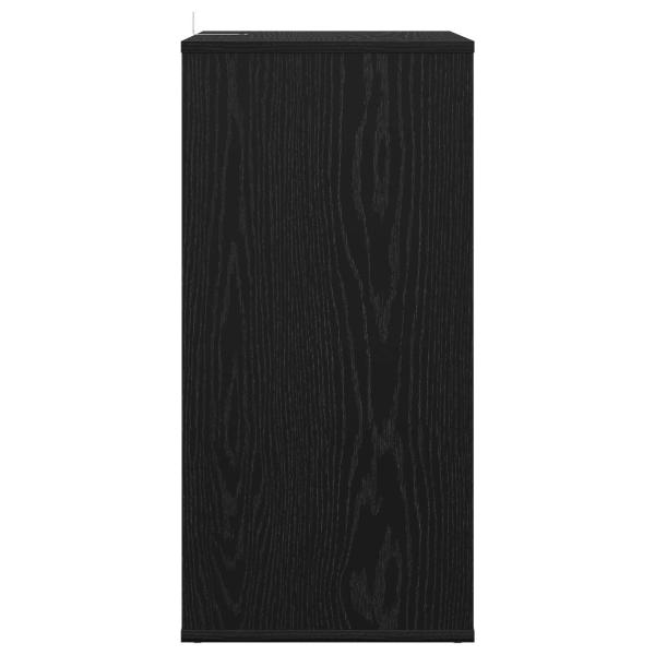 Schallplattenschrank Schwarz Eichen-Optik 44,5 x 36,5 x 74,5 cm
