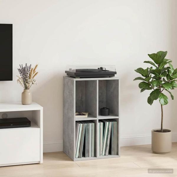 ARDEBO.de - Schallplattenschrank Betongrau 44,5 x 36,5 x 74,5 cm