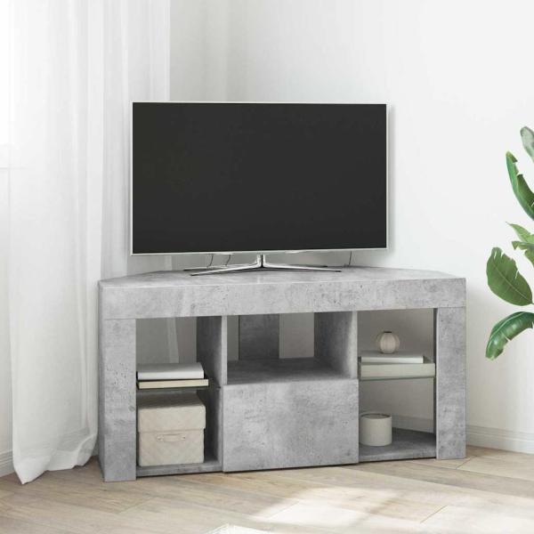 ARDEBO.de - Eck-LED-TV-Schrank 100 x 40 x 50 cm Beton Grau Holzwerkstoff