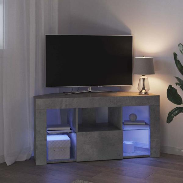 Eck-LED-TV-Schrank 100 x 40 x 50 cm Beton Grau Holzwerkstoff