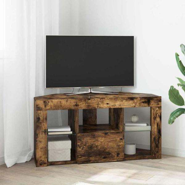 ARDEBO.de - Eck-LED-TV-Schrank 100 x 40 x 50 cm Geräucherte Eiche