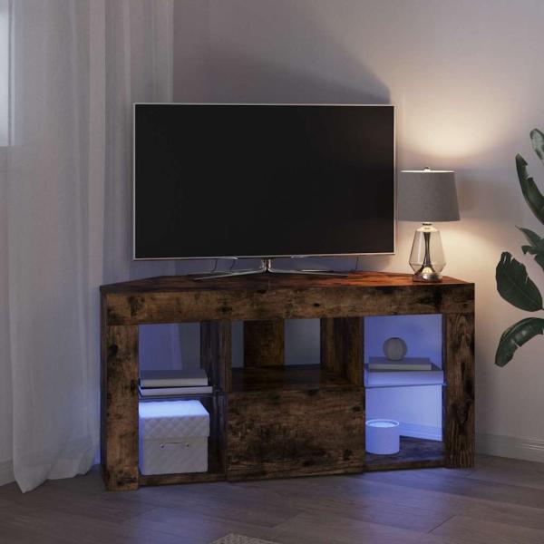 Eck-LED-TV-Schrank 100 x 40 x 50 cm Geräucherte Eiche