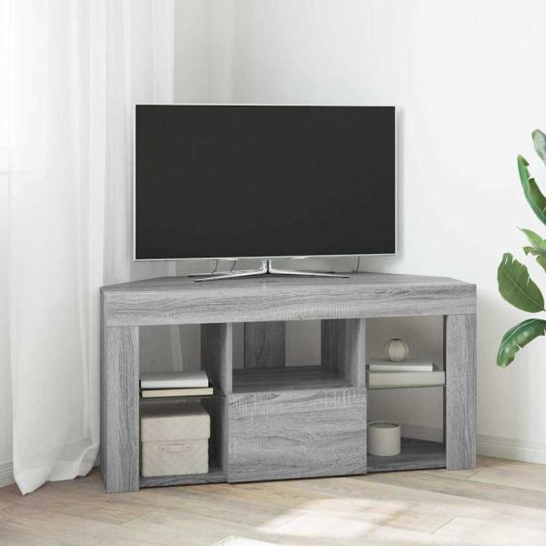 ARDEBO.de - Eck-LED-TV-Schrank 100 x 40 x 50 cm Graues Sonoma Holzwerkstoff