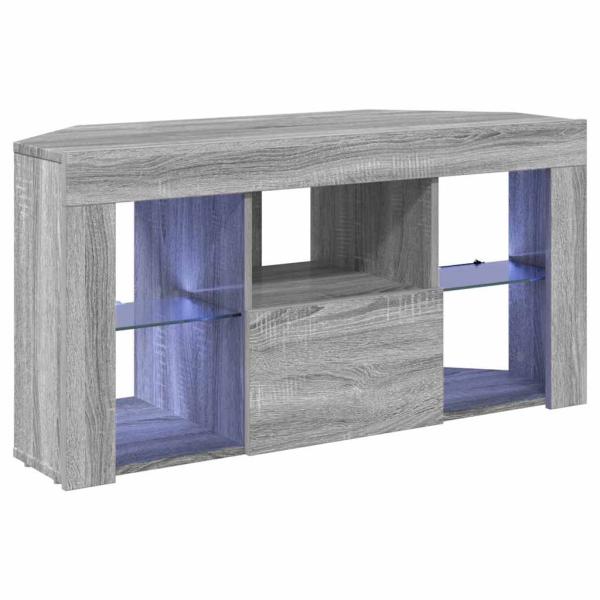 Eck-LED-TV-Schrank 100 x 40 x 50 cm Graues Sonoma Holzwerkstoff