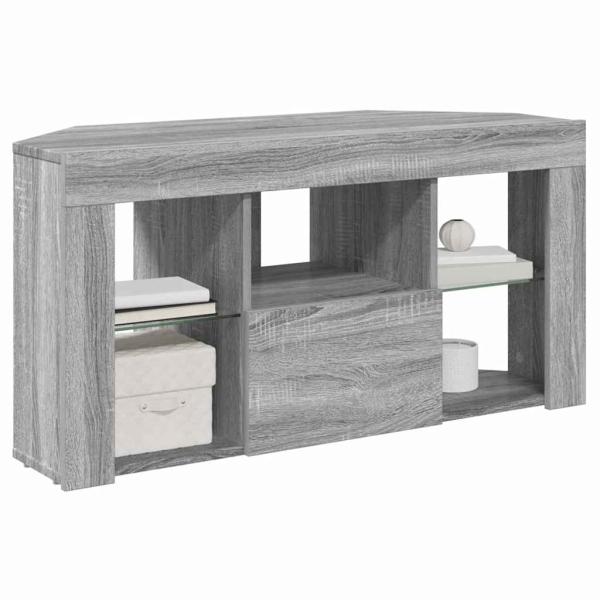 Eck-LED-TV-Schrank 100 x 40 x 50 cm Graues Sonoma Holzwerkstoff